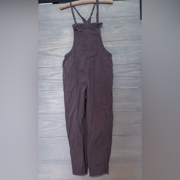 Aerie Werk & Play Twill‎ Overalls Relic Brown Size XS Raw Hem - Picture 4 of 7